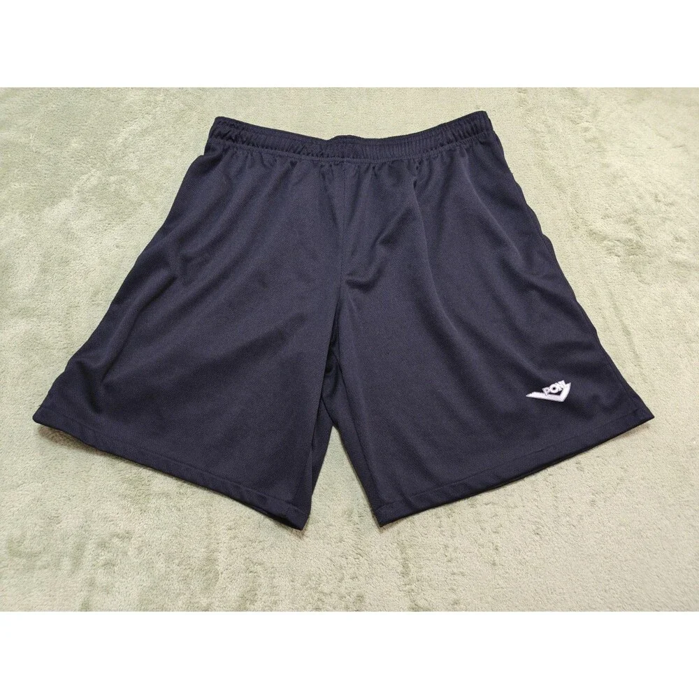 Pony Mens Athletic Shorts XL Black Mesh Elastic Waist Drawstring Running Soccer